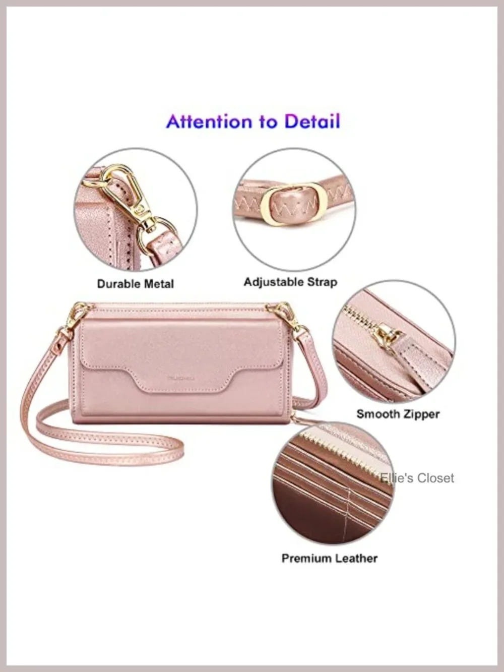 RFID Blocking Wristlet Wallet Crossbody Clutch for Women with Phone Pocket